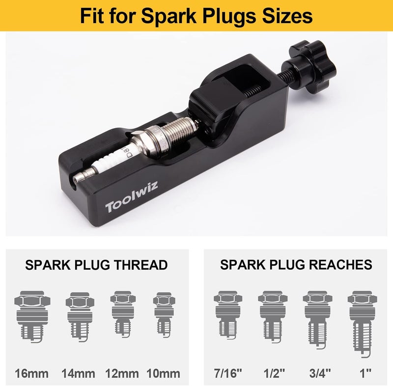 Toolwiz Spark Plug Gap Tool with 32 Blade Steel Feeler Gauge, Gapping Tool for Most 10mm 12mm 14mm 16mm Thread Spark Plugs, Black - Image 5